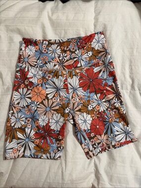 NWOT SO Floral High-Rise Bike Shorts - Red, Blue, White, Brown, Pink